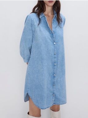 ZARA Denim Shirt Dress size XS, like new